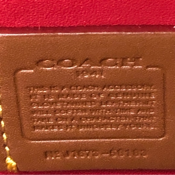 F58183 Coach 1941 Rare Zip Around Accordion Leather Wallet Sequins Z41 Coupe Car - Picture 9 of 15